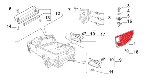 Farol Trasero Der. Original Fiat Strada Working 2014-2019 Foto 4