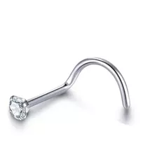 Nostril Piercing Titanio Gancho Nariz Zirconia Esngastada