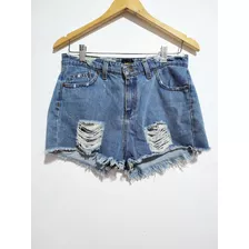 Short De Jean Lee Con Diseño De Roturas Impecable