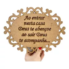 Placa Decorativaao Entrar Deus Te Abençoe Parede Estantes