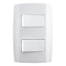 Conjunto 4x2 Interruptor Duplo Paralelo Slim Ilumi Cor Branco