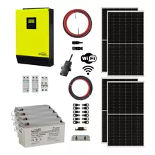 Kit Energía Solar Hibrido Inversor 2kw 6,3kwh X Día Renogen