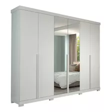 Guarda-roupa Casal Com Espelho Guarapari I 6 Pt 6 Gv Branco