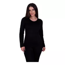 Blusa Térmica Flanelada De Manga Longa Feminina Inverno Frio