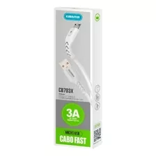 Cabo Micro Usb Kimaster Cb703x 1m Carregamento Rapido Cor Branco