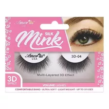 Pestañas Postizas Mink 3d Profesionales Naturales Amor Us Color 3d Silk Mink 4 Espesor 10 Mm Largo 10 Mm Tipo De Curvatura D