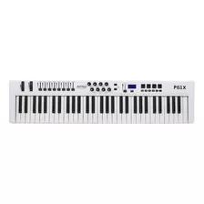 Amw P61x White Teclado Controlador Midi Usb 61 Teclas 8 Knobs 8 Faders E 4 Pads + Funções Avançadas