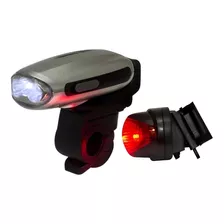 Linterna Led Bicicleta Recargable Dinamo 14 Lm 2.5w Color Plateado