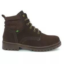 Bota Masculina Coturno Em Couro Flexfort Confortável Casual 