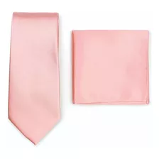 Gravata Premium Rosa Bebê Com Lenço Para Casamento, Padrinho Cor Rosa-bebê