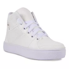 Tenis Feminino Branco Confortavel Cano Alto Leve A1.23 Promo