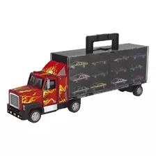 Brinquedo Carreta Com 12 Carrinhos Miniatura 7304 - Braskit