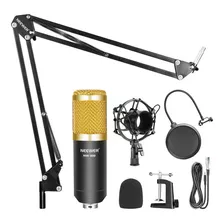 Microfono F800 35 Srteaming Podcast Radio + Accesorios Color Negro
