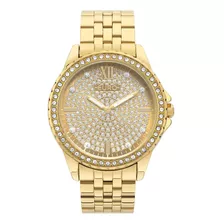 Relógio Euro Feminino Dourado Com Cristais Eu2033av/4d