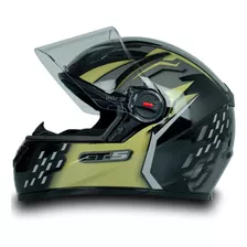 Capacete Fechado Moto Gt5 Preto E Dourado Com Narigueira Fw3