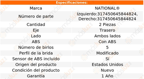 2- Mazas Traseras Con Abs Acura Csx 2006/2011 National Foto 4