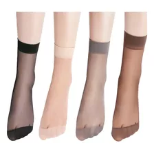 Medias Calcetines Transparentres Tobilleras Nailon Par