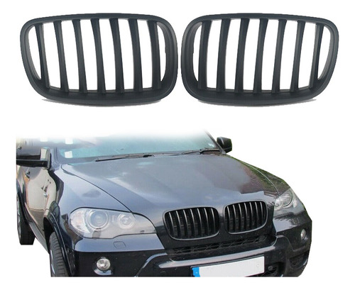 Parrilla Frontal Negra Para Bmw X5 X6 E70 E71 2007-2013 Foto 8