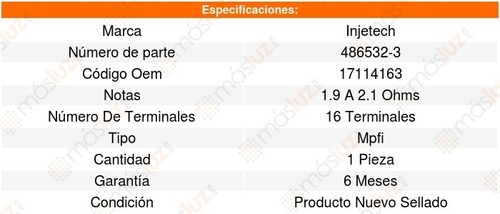 Inyector Combustible Mpfi K1500 Subu 8cil 5.7l 96_99 8168723 Foto 2