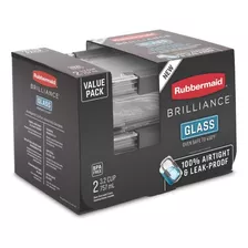 Set 2 Taper Hermeticos Rubbermaid Brilliance Vidrio 757ml