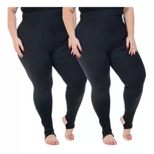 Kit 2 Calças Modeladora Plus Size Cós Super Alto Em Suplex