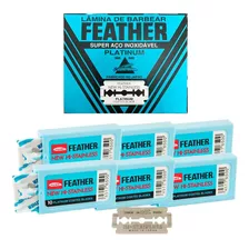 Kit 180 Lâminas De Barbear Profissional Feather Aproveite