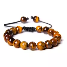 Pulsera Ojo De Tigre Cuarzo Ajustable Piedra Yoga Mal De Ojo