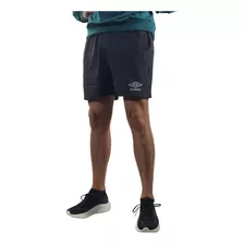 Bermuda Umbro Running Hombre Plana Ar Negro Ras