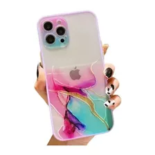 Funda Para iPhone Con Diseño Mármol, Acuarela, Rosa, Case