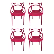 4 Cadeiras Sala Jantar Cozinha Gourmet Top Chairs Magenta 