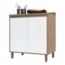 Balcão De Cozinha Com Tampo 80 Cm 2 Portas Mel Luciane