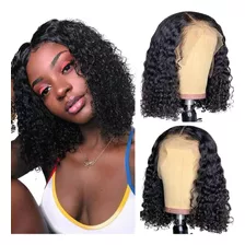 Front Lace Curta Cacheada Cabelo Humano 40cm Afro + Brinde