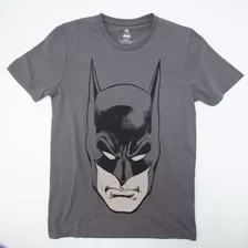 Polera Hombre Batman Serious Face Gris Dc Comics