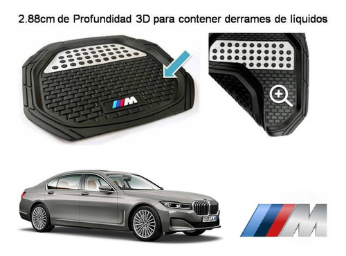 Tapetes 4pz Charola 3d Logo M-series Bmw Serie 7 2016 A 2020 Foto 4