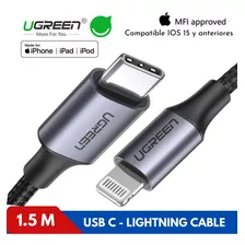 Ugreen Cable Lightning A Tipo C Certificado Para iPhone iPad Color Aluminium Grey