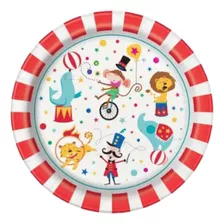 8 Platos De Cartón Grande Para Fiesta Con Tematica De Circo