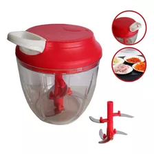 Processador Triturador De Alimentos Manual 5 Lâminas 900ml Cor Vermelho