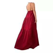 Vestido Larga De Tiras Cuello En V (w300)