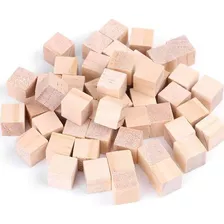 50 Cubos De Madera Naturales Manualidades Didactico 2cm