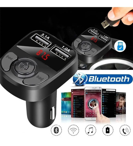 Transmisor Fm Receptor Bluetooth Audio Radio Auto Stereo Mp3 Foto 6