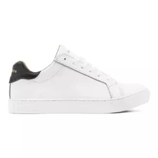 Zapatilla De Cuero Bourbon Blanca Modelo Hamilton