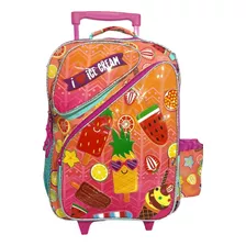 Mochila Con Carro I Love Ice Cream Grande + Cartuchera