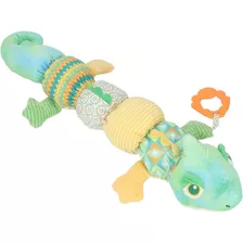 Brinquedo Infantil Lagarta Iguana Musical Macio Atividades Cor Verde-claro