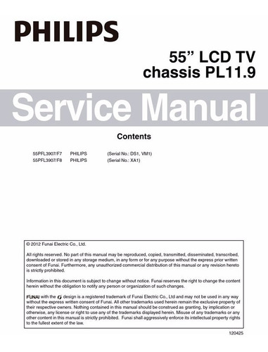 Manual Del Tecnico  Y Esquemas Tv Lcd Philips 55pfl3907