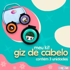 Kit 3 Giz Para Cabelo Infantil Laranja Lilás Verde
