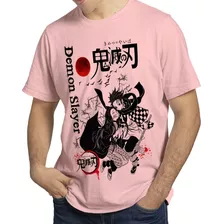Camiseta Kimetsu Yaiba Tangiro Nezuko Anime Desenho Promoção