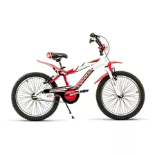 Bicicleta Bmx Freestyle Infantil Raleigh Mxr R20 1v Frenos V-brakes Color Blanco/rojo Con Pie De Apoyo 