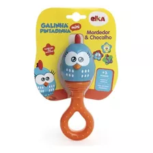 Chocalho E Mordedor Galinha Pintadinha - Elka 1053 Cor Laranja E Azul