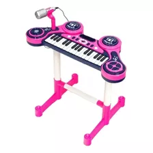 Piano Eletrônico Infantil Grande Show Microfone Unik Toys