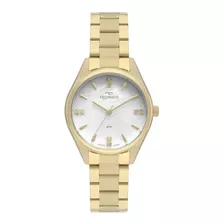 Relógio Technos Feminino Elegance Boutique 2036mkq/4b Correia Dourado Bisel Dourado Fundo Madrepérola